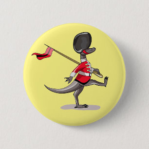 Badge Rond 5 Cm Raptor Habillé En Garde Britannique.
