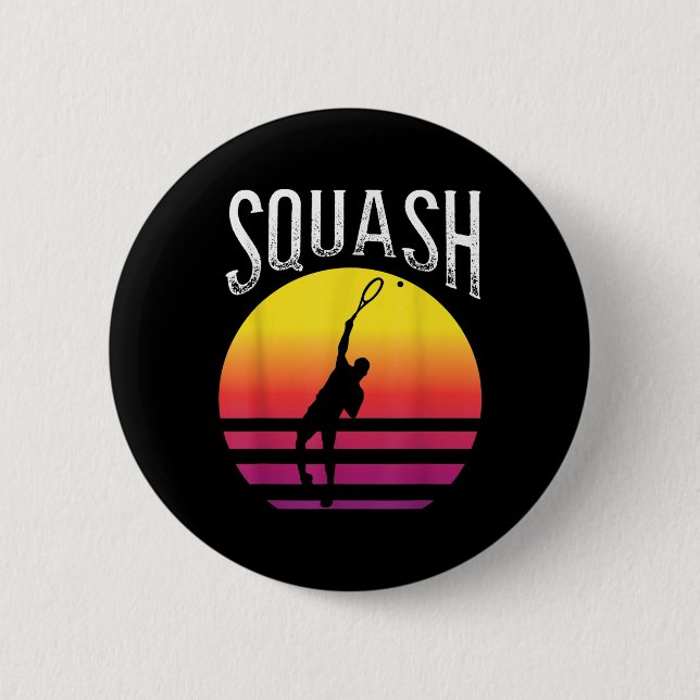 Badge Rond 5 Cm Raquette Balle de squash Court de squash Badminton (Devant)