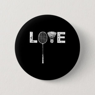 Badge Rond 5 Cm Raquette de badminton d'amour de volant d'amant de