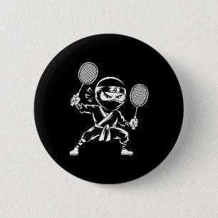 Badge Rond 5 Cm Raquette de navette - Joueur d'équipe Dminton Ninj