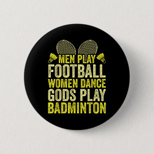 Badge Rond 5 Cm Raquette Navette _ Joueur de Badminton _ Dieux Jou