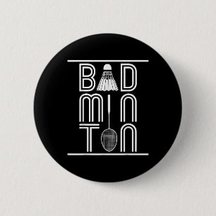 Badge Rond 5 Cm Raquette Smash Navette Joueur Badminton 