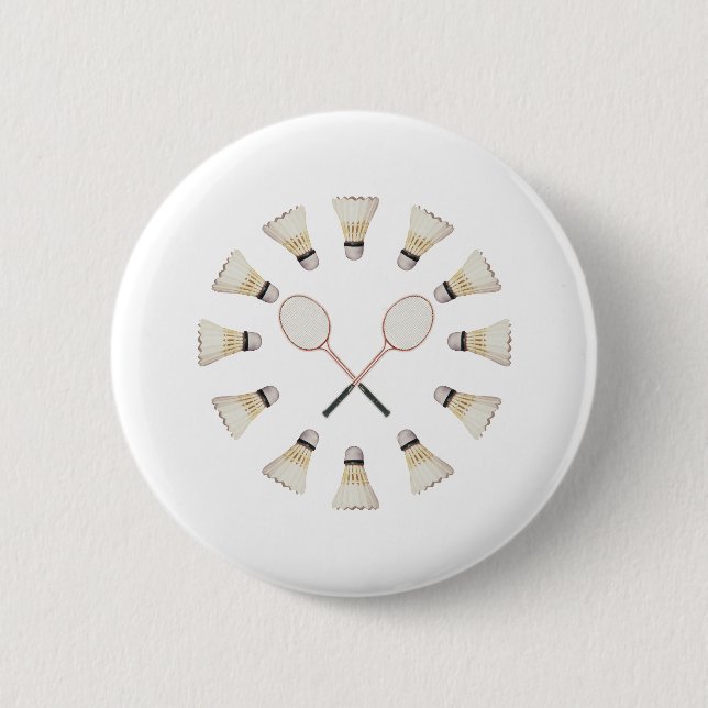 Badge Rond 5 Cm Raquettes de badminton (Devant)
