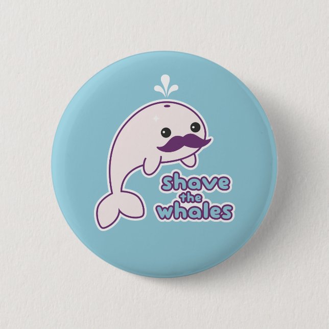 Badge Rond 5 Cm Rasez les baleines (Devant)