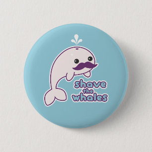 Badge Rond 5 Cm Rasez les baleines