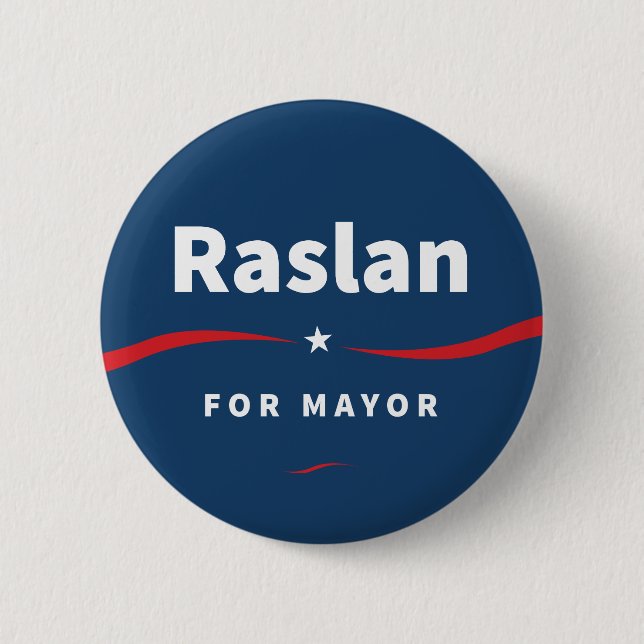 Badge Rond 5 Cm Raslan pour maire Button (Devant)
