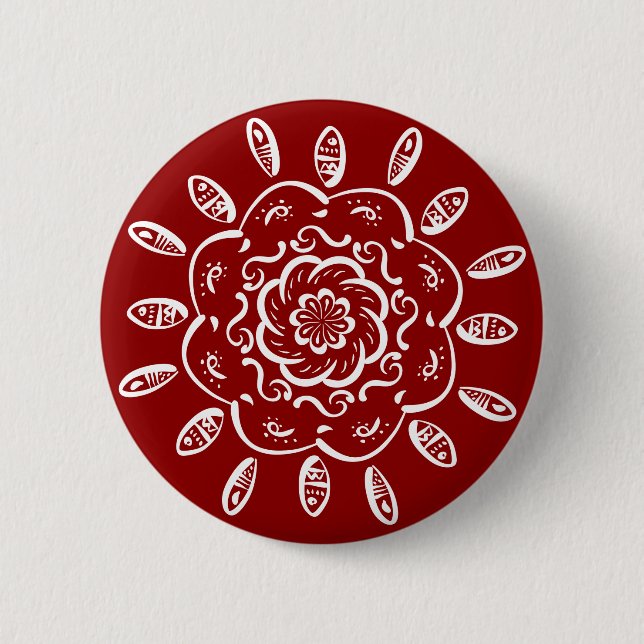 Badge Rond 5 Cm Raspberry Mandala (Devant)