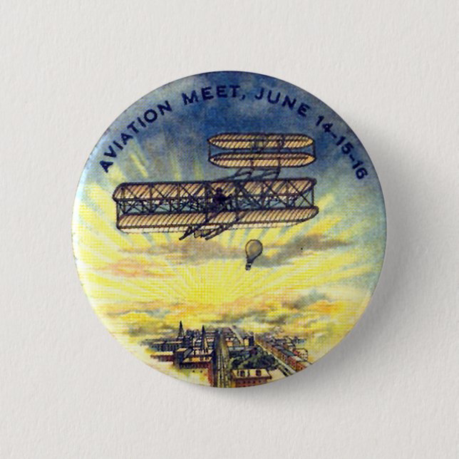 Badge Rond 5 Cm Rassemblement d'aviation - bouton (Devant)