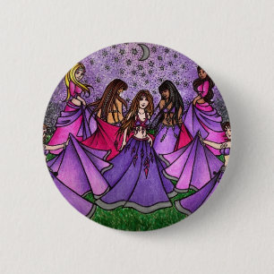 Badge Rond 5 Cm Rassemblement de danseurs du ventre en violet