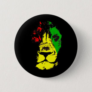 Badge Rond 5 Cm Rasta - Lion De Juda