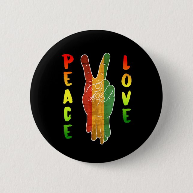 Badge Rond 5 Cm Rasta Pride Peace Love (Devant)
