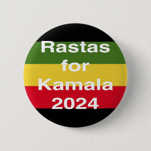 Badge Rond 5 Cm Rastas pour Kamala 2024