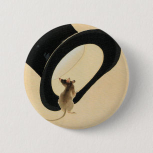 Badge Rond 5 Cm Rat Année 2020 Chinoise Zodiac Bouton Anniversaire