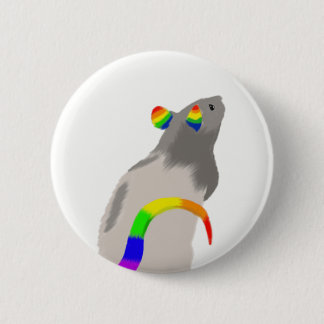 Badge Rond 5 Cm Rat d'arc-en-ciel