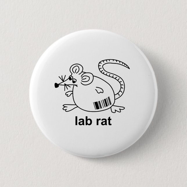 Badge Rond 5 Cm Rat de laboratoire (Devant)