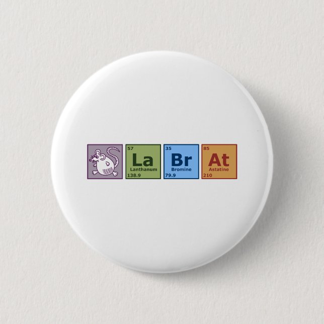 Badge Rond 5 Cm Rat de laboratoire (Devant)