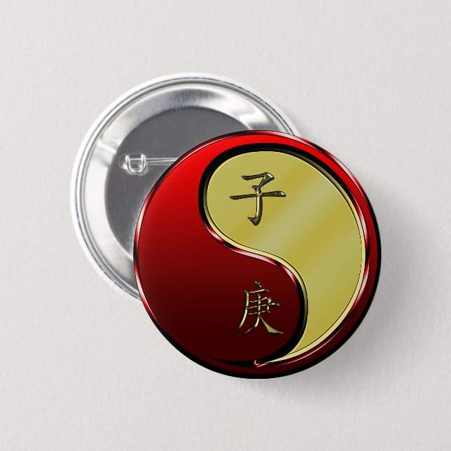 Badge Rond 5 Cm Rat de Métal (Devant & derrière)