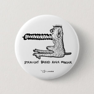 Badge Rond 5 Cm Rat de Snod : Moocher soutenu droit de foreuse