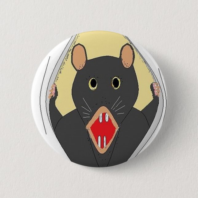 Badge Rond 5 Cm Rat éclatant (Devant)