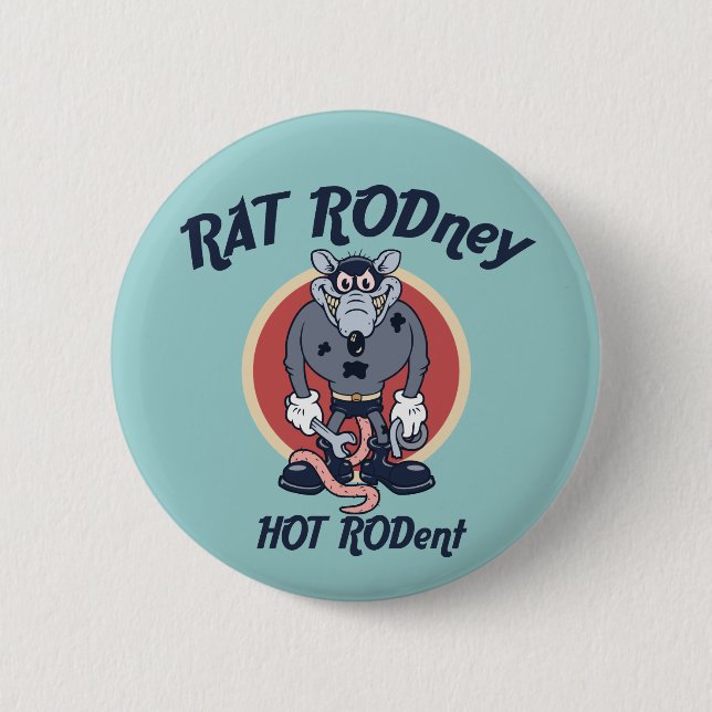 Badge Rond 5 Cm Rat Rodney (Devant)