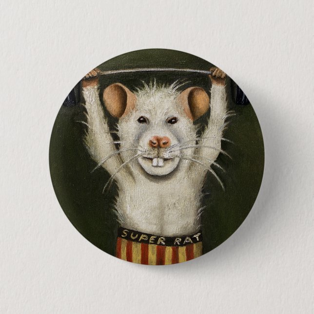 Badge Rond 5 Cm Rat superbe (Devant)
