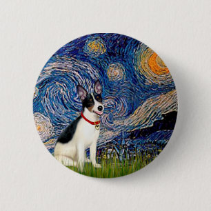 Badge Rond 5 Cm Rat Terrier - Nuit étoilée