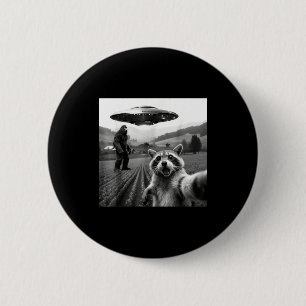Badge Rond 5 Cm Raton laveur Bigfoot Selfie Ufo Drôle Raton laveur