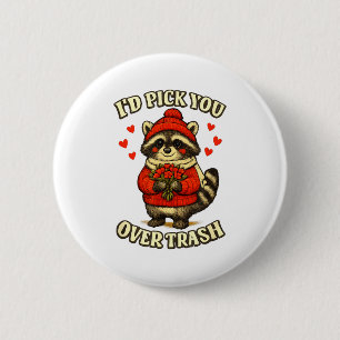 Badge Rond 5 Cm Raton laveur drôle je t'embrasserais plutôt que le
