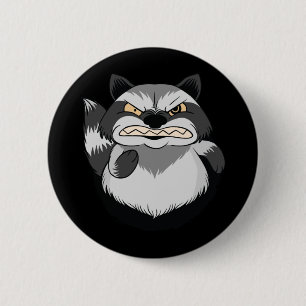Badge Rond 5 Cm Raton laveur grincheux