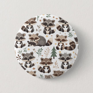 Badge Rond 5 Cm Raton laveur mignon