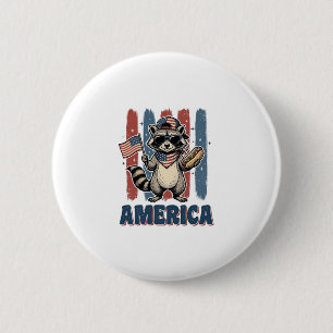 Badge Rond 5 Cm Raton laveur patriotique America conception de t-s