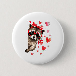 Badge Rond 5 Cm Raton laveur sauvage drôle Saint-Valentin humour s