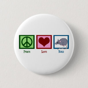 Badge Rond 5 Cm Rats d'amour de paix