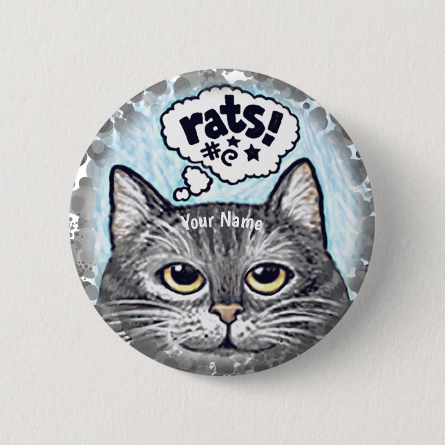 Badge Rond 5 Cm ratzcat oh rats chaton épingle (Devant)