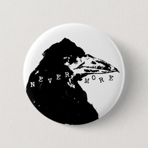 Badge Rond 5 Cm Raven d'Edgar Allan Poe