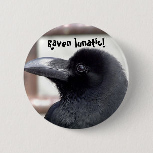 Badge Rond 5 Cm Raven fou