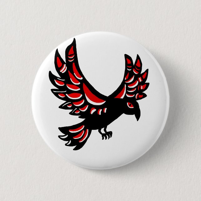 Badge Rond 5 Cm Raven indigène (Devant)