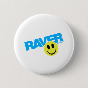 Badge Rond 5 Cm Raver Smilie - DJ Clubbing Rave Party Music