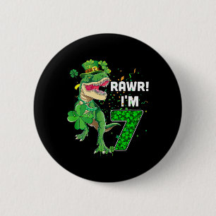 Badge Rond 5 Cm Rawr je suis âgé de 7 ans d'anniversaire 2015 T Re