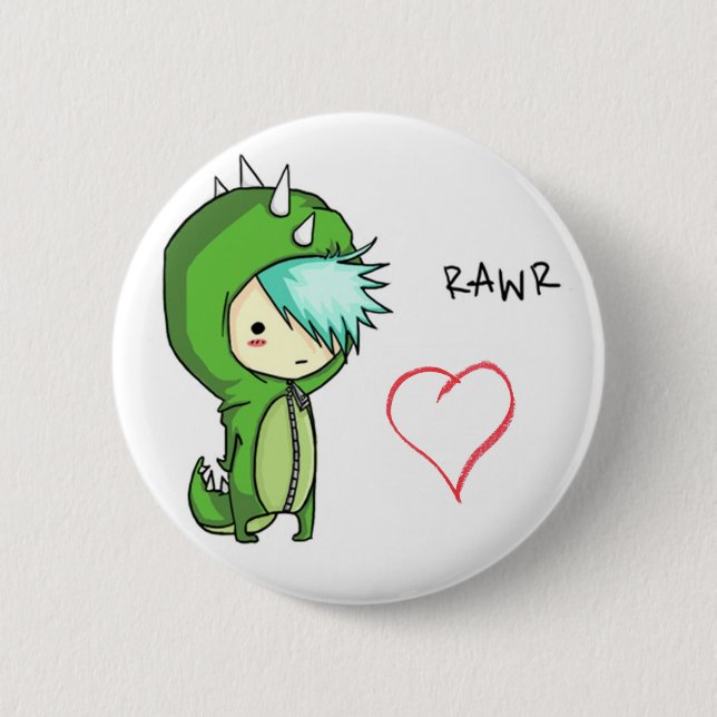 Badge Rond 5 Cm Rawr veut dire l'amour (Devant)