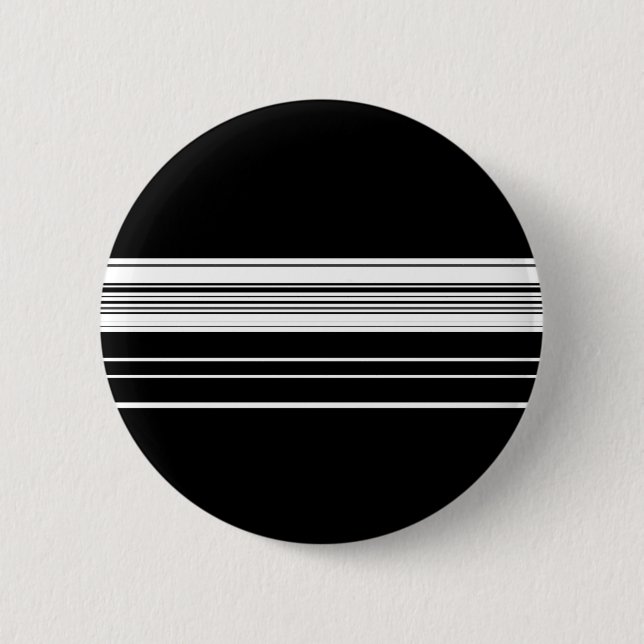 Badge Rond 5 Cm Rayé noir blanc chic  (Devant)