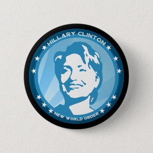 Badge Rond 5 Cm rayons bleus de hillary Clinton 08.