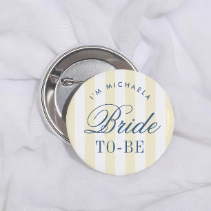Badge Rond 5 Cm Rays Jaunes Rétro Future Mariée