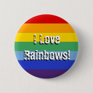 Badge Rond 5 Cm Rayure Arc-en-ciel