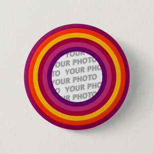 Badge Rond 5 Cm Rayures Cadre rond couleur 01 + votre photo