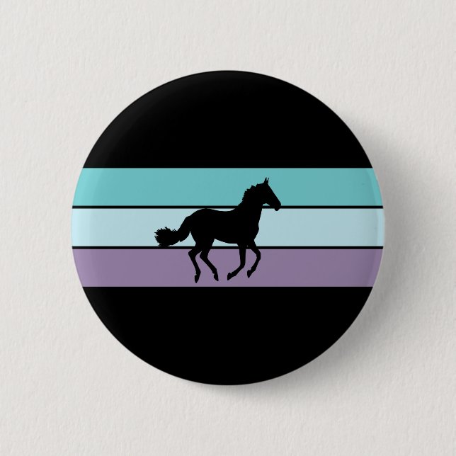 Badge Rond 5 Cm Rayures de cheval (Devant)