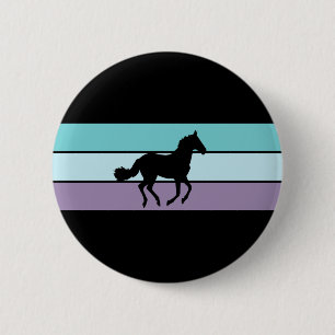 Badge Rond 5 Cm Rayures de cheval