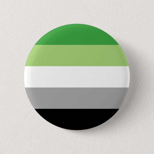 Badge Rond 5 Cm Rayures de fierté aromantique (Devant)