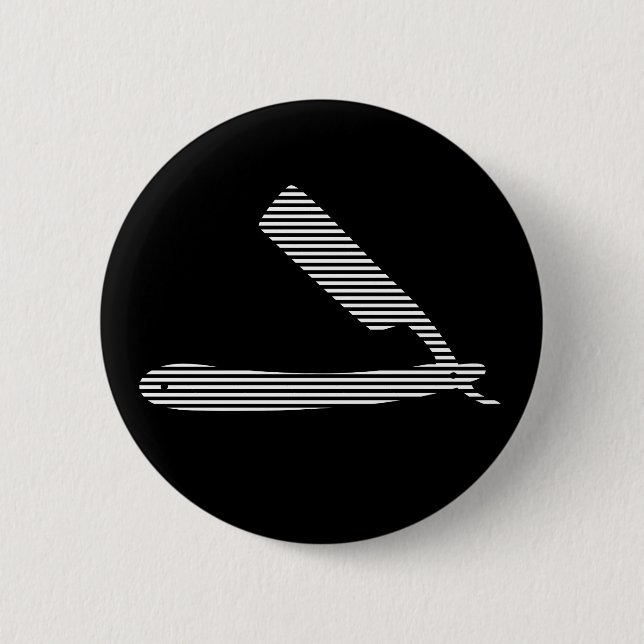 Badge Rond 5 Cm rayures de rasoir (Devant)