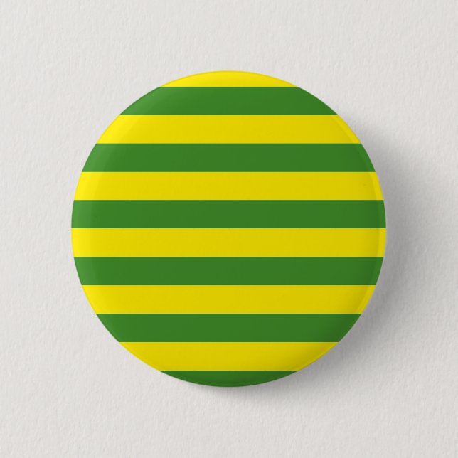Badge Rond 5 Cm Rayures jaune et verte (Devant)
